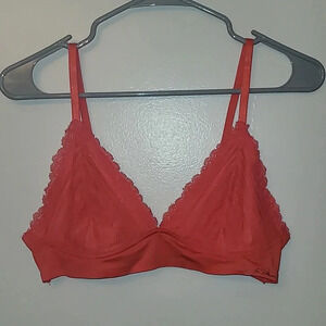 Marilyn Monroe women's bra size large nwot pink coral lace no pads comfy LOT F5
